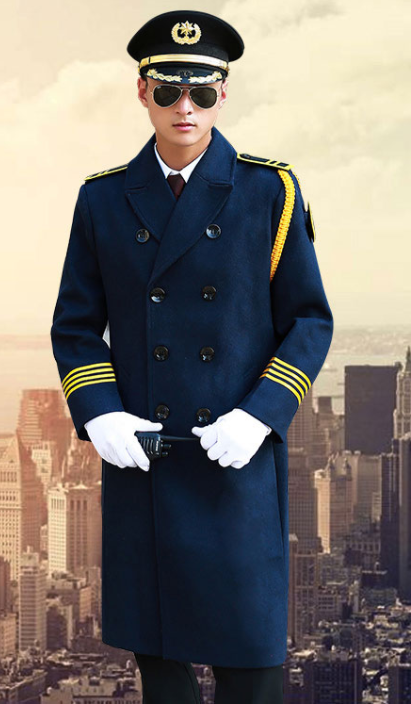 藍色保安服長款